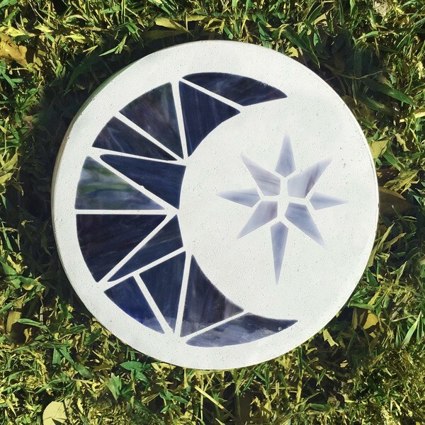 Pre-cut Stained Glass Crescent Moon