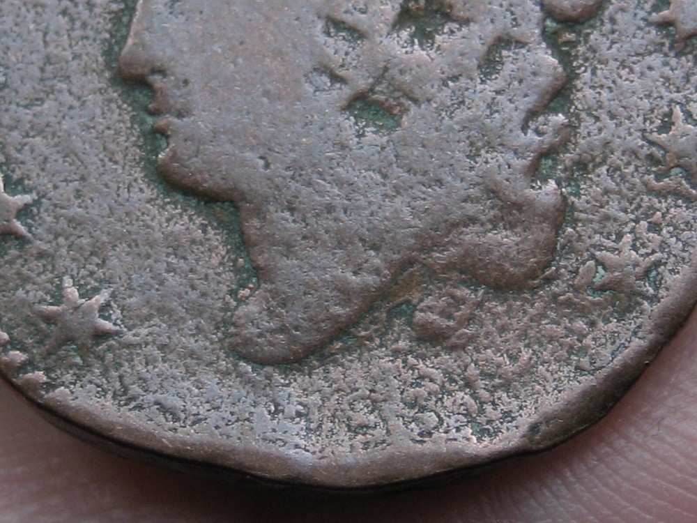 1831 Matron Head Large Cent Penny- About Good Details, Medium Letters