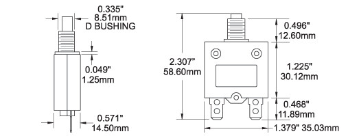 BLUE SEA CIRCUIT BREAKER PUSH BUTT- 7050-BSS