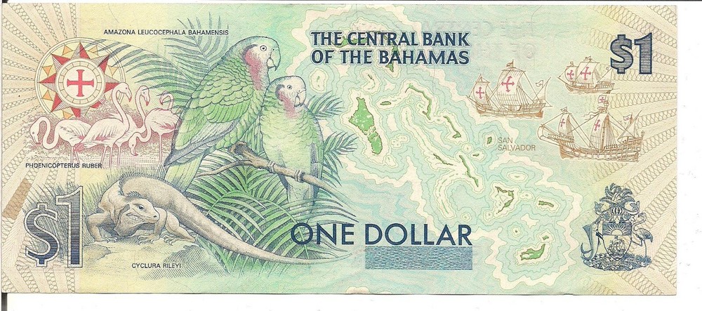 BAHAMAS,$1 , P#50, CHRISTOPHER COLUMBUS, ND(1992), COMMEMORATIVE ISSUE, UNC