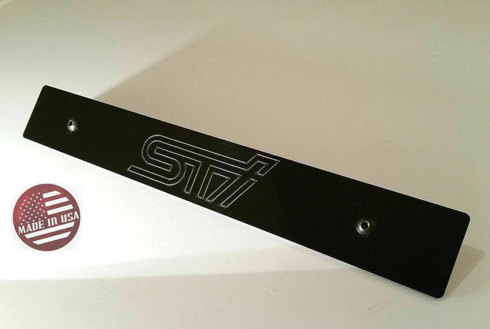 Acrylic Black Front License Plate Delete with Custom Laser Engraved Logo E