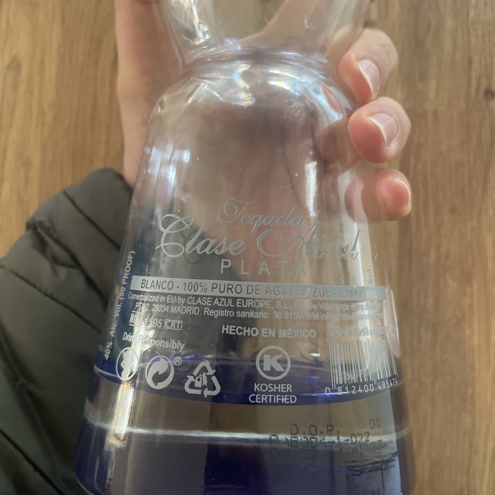 Clase Azul Plata tequila (empty bottle)