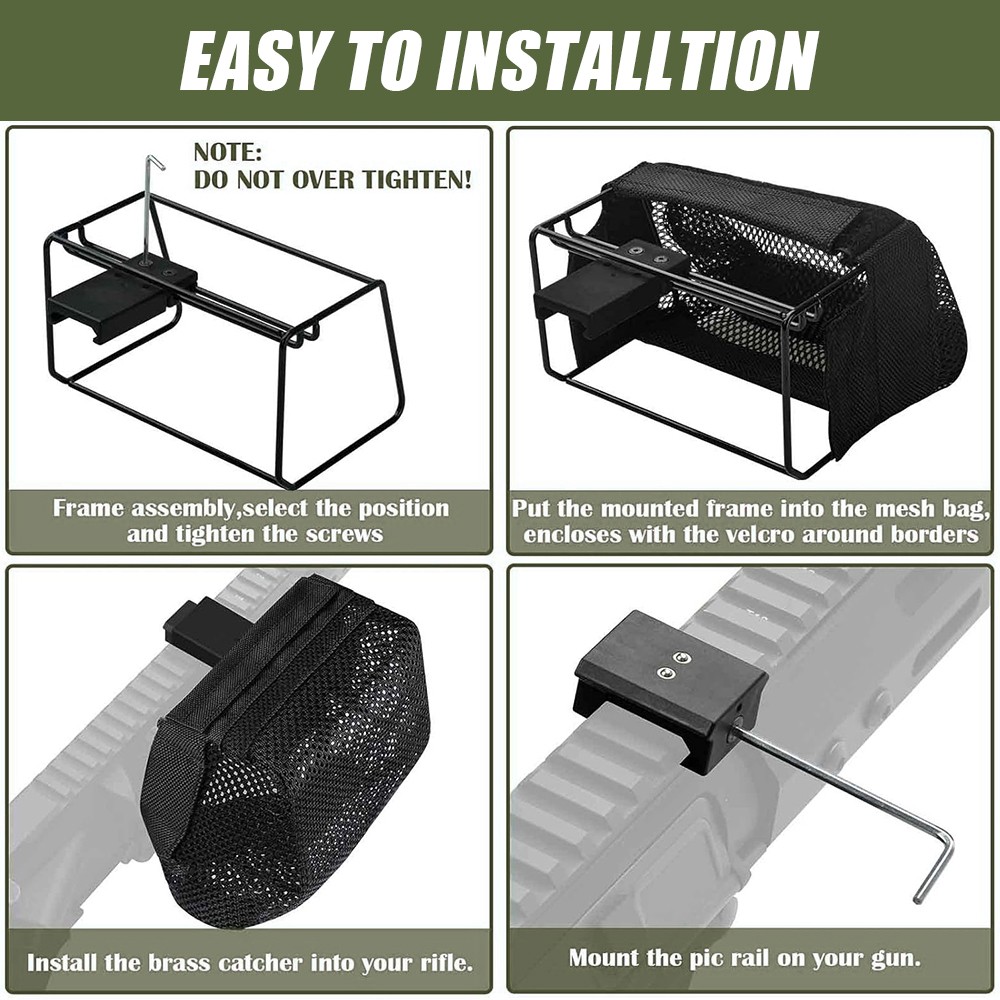 Brass Shell Case Capture Bag Catcher Zippered Bottom Lasting Efficient Resistant