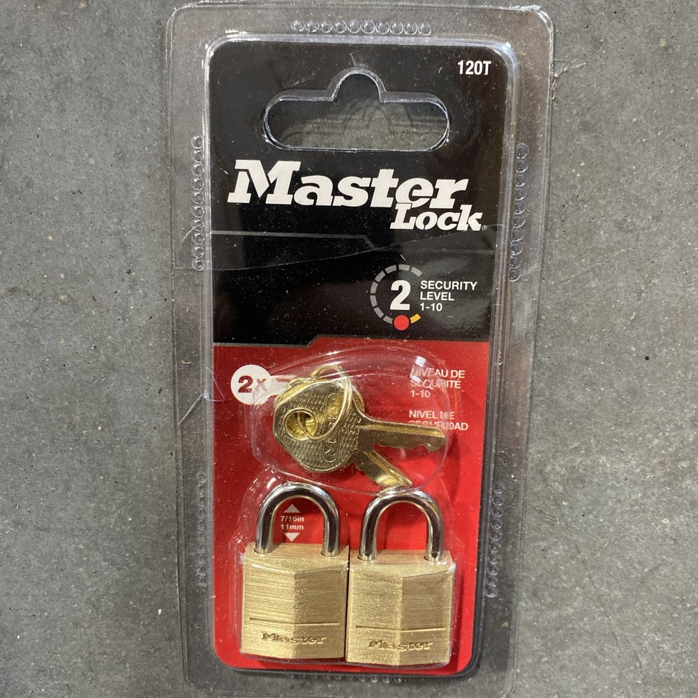 Master Lock 2-Pk. Solid Brass Padlocks, Model# 120T