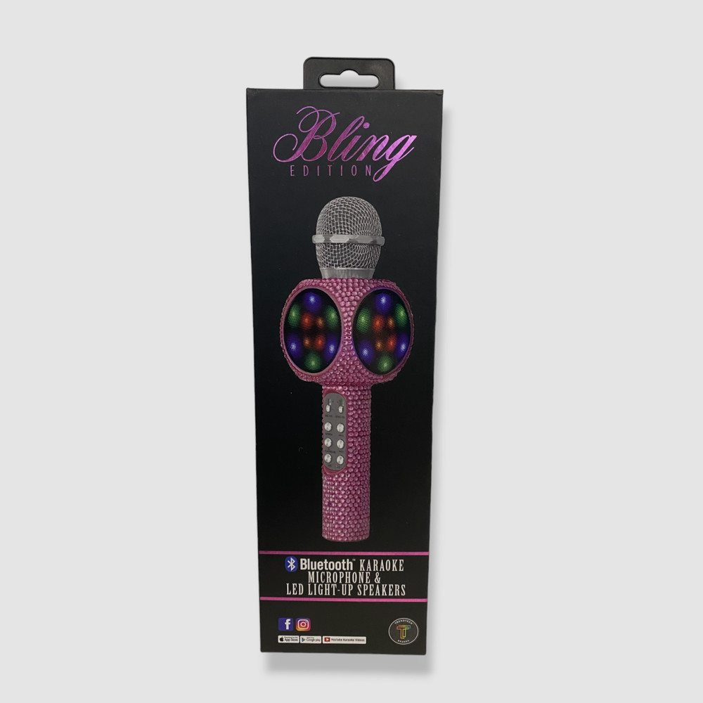 $55 Wireless Express Sing-along Pink Bling Karaoke Microphone Bluetooth Speaker