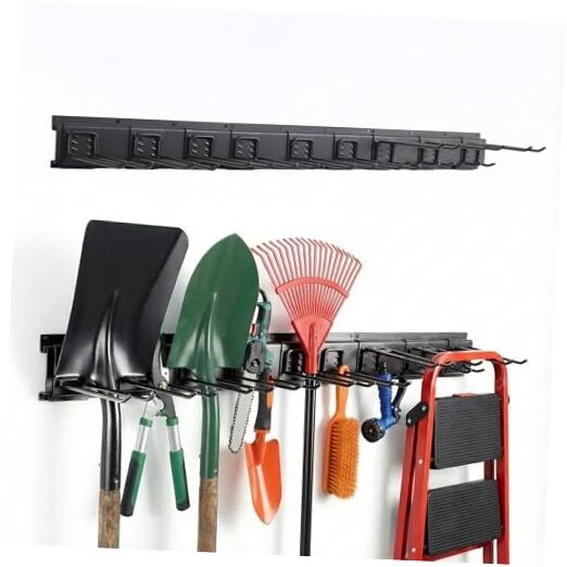 Garage Tool Organizer Wall Mounted, 16 Inches Adjustable Garden Tool