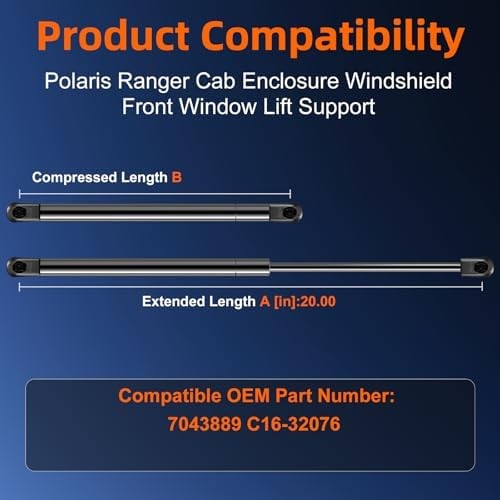 Qty (2) 7043889 Front Window Lift Support Windshield Tipout Replacement Gas