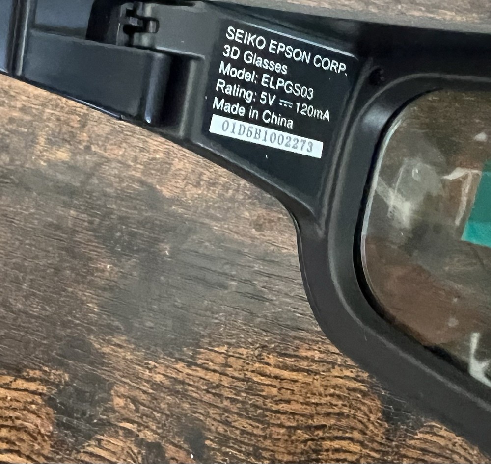Epson ELPGS03 Active 3D Glasses