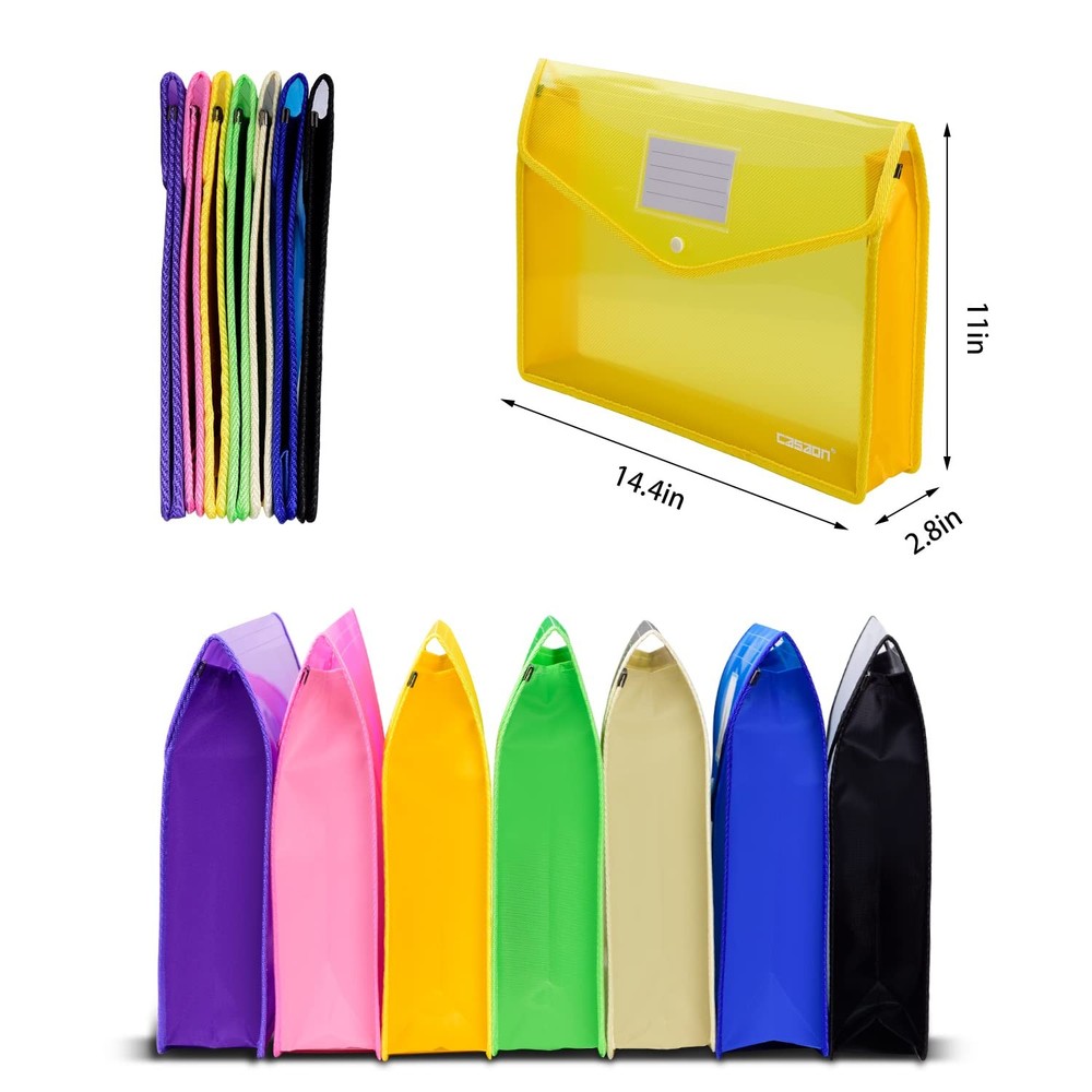 7 Pack B4 Plastic File Folders Waterproof Transparent Expandable File Folder ...