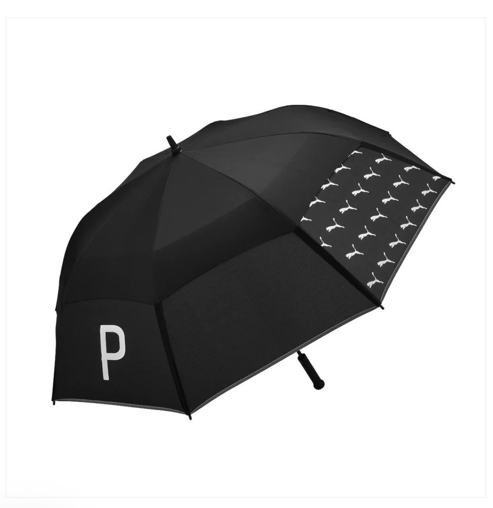 Double Canopy Puma Golf Umbrella - Black/White - New