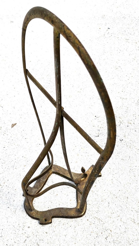 English Horse Saddle Wall Rack Solid Brass Vintage