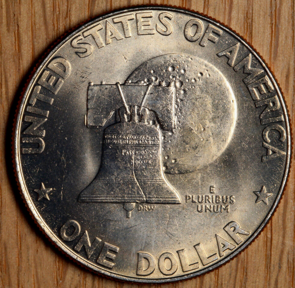 1976 D Eisenhower Ike $1 Dollar - Type 1 - Bold - BU - Choice Uncirculated