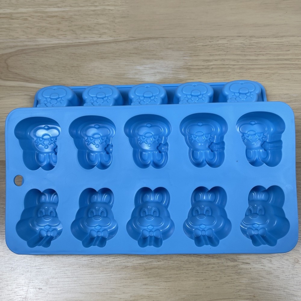 2 - Easter Bunny Ice Cube, Edible Gummies, Candy, Jigglers Flexible Mold