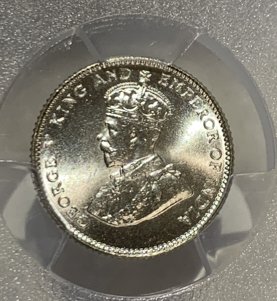 1927 STRAITS SETTLEMENT 10 CENT SILVER COIN PCGS MS65