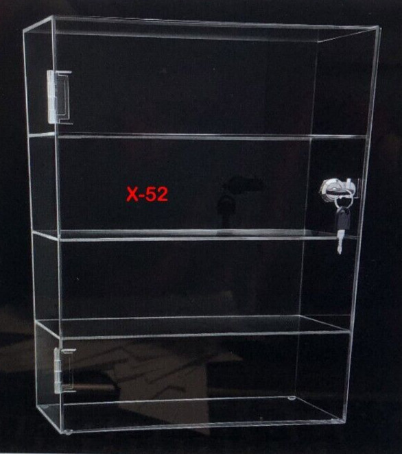 4-Layer Clear Acrylic Countertop Display Case Locking Cabinet Showcase Box
