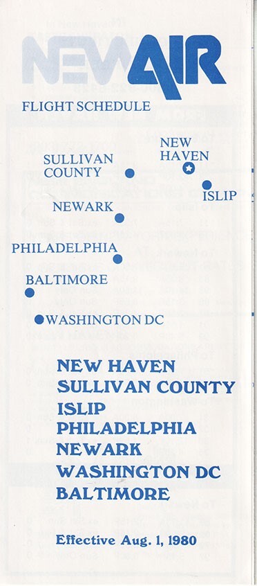 NewAir timetable 1980/08/01