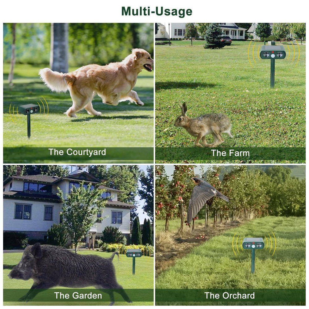 1-8 Packs Solar Power Ultrasonic Sonic Mouse Gopher Mole Pest Rodent Repeller