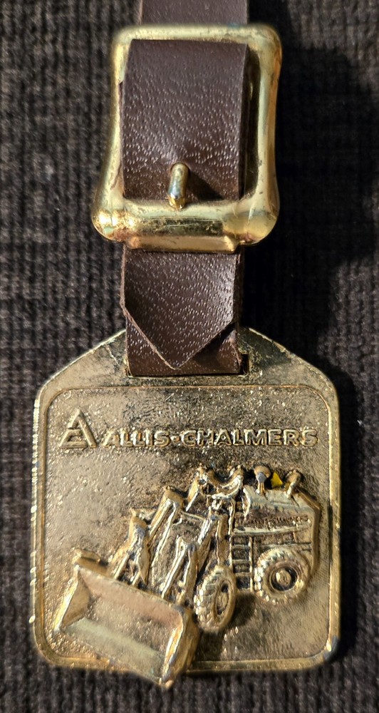 Vintage ALLIS CHALMERS Fob with Wheel Loader - Leather Strap - NEW