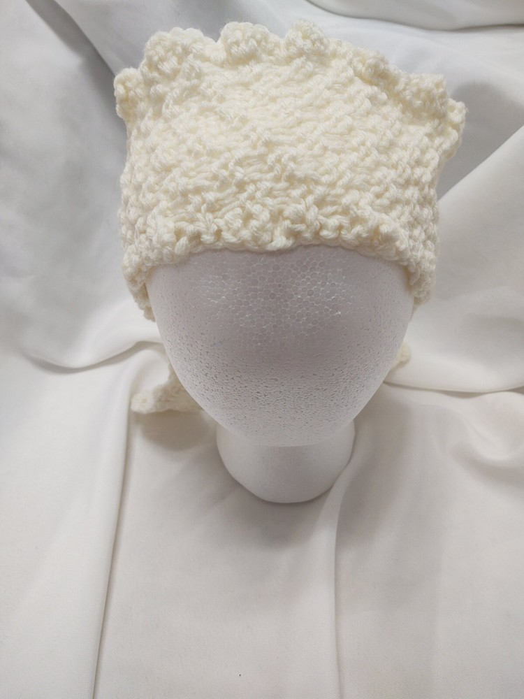 Hand Crochet Ear Warmer Headband Ivory