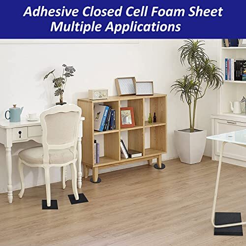 4piec Foam Padding Sheets with Adhesive Backing - 1/4" Thick Self Stick Neoprene