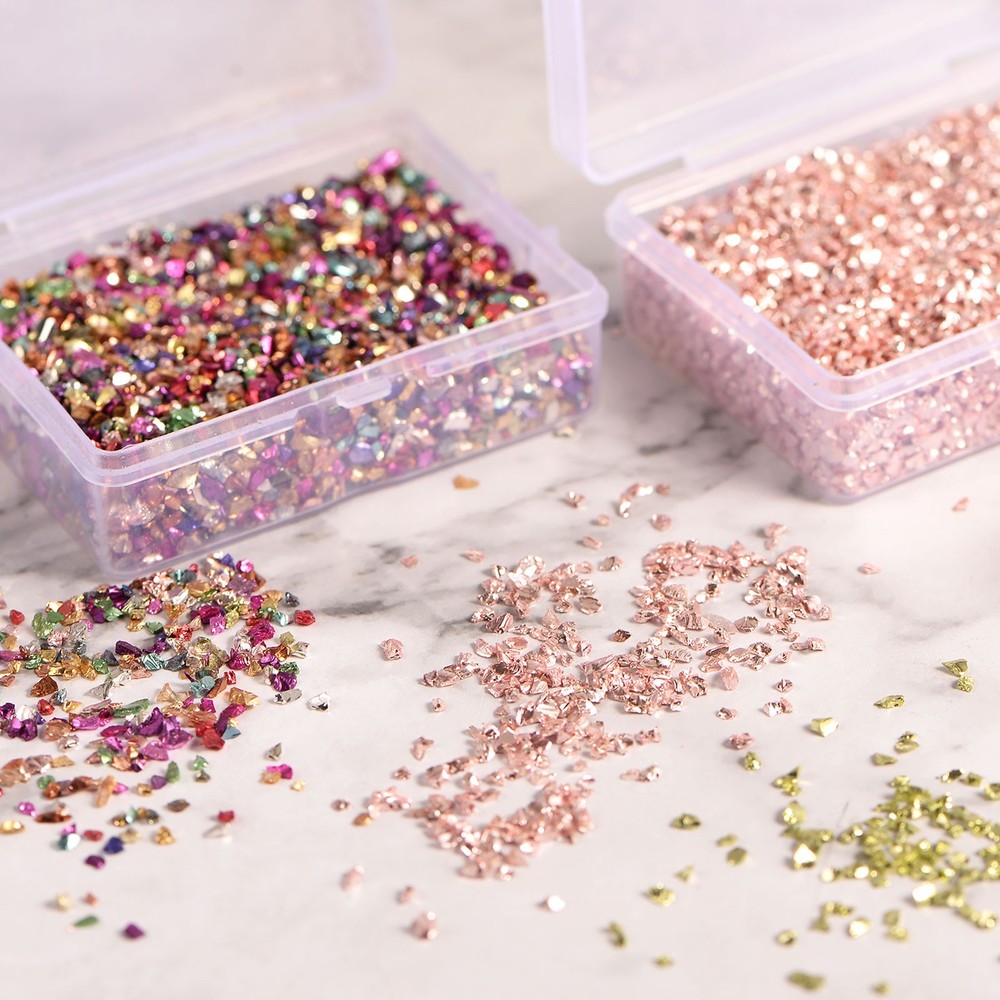 50g Crushed Glass Chips 1-3mm White