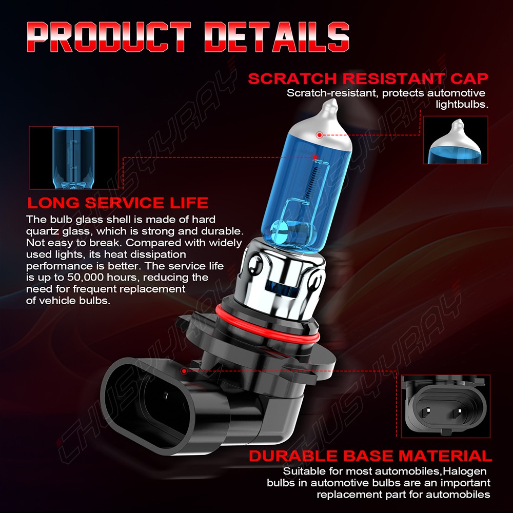 9005 Halogen Headlight Super Bright Bulbs Kit White 6000K High Beam NEW 2PCS
