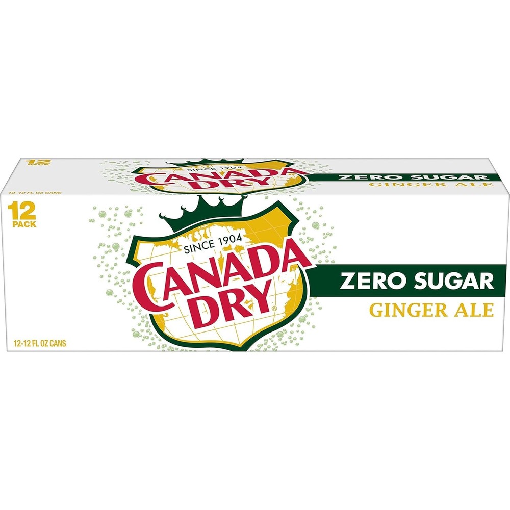 Zero Sugar Ginger Ale - 12 oz Cans, Caffeine-Free Refreshment Duo (24 Total)