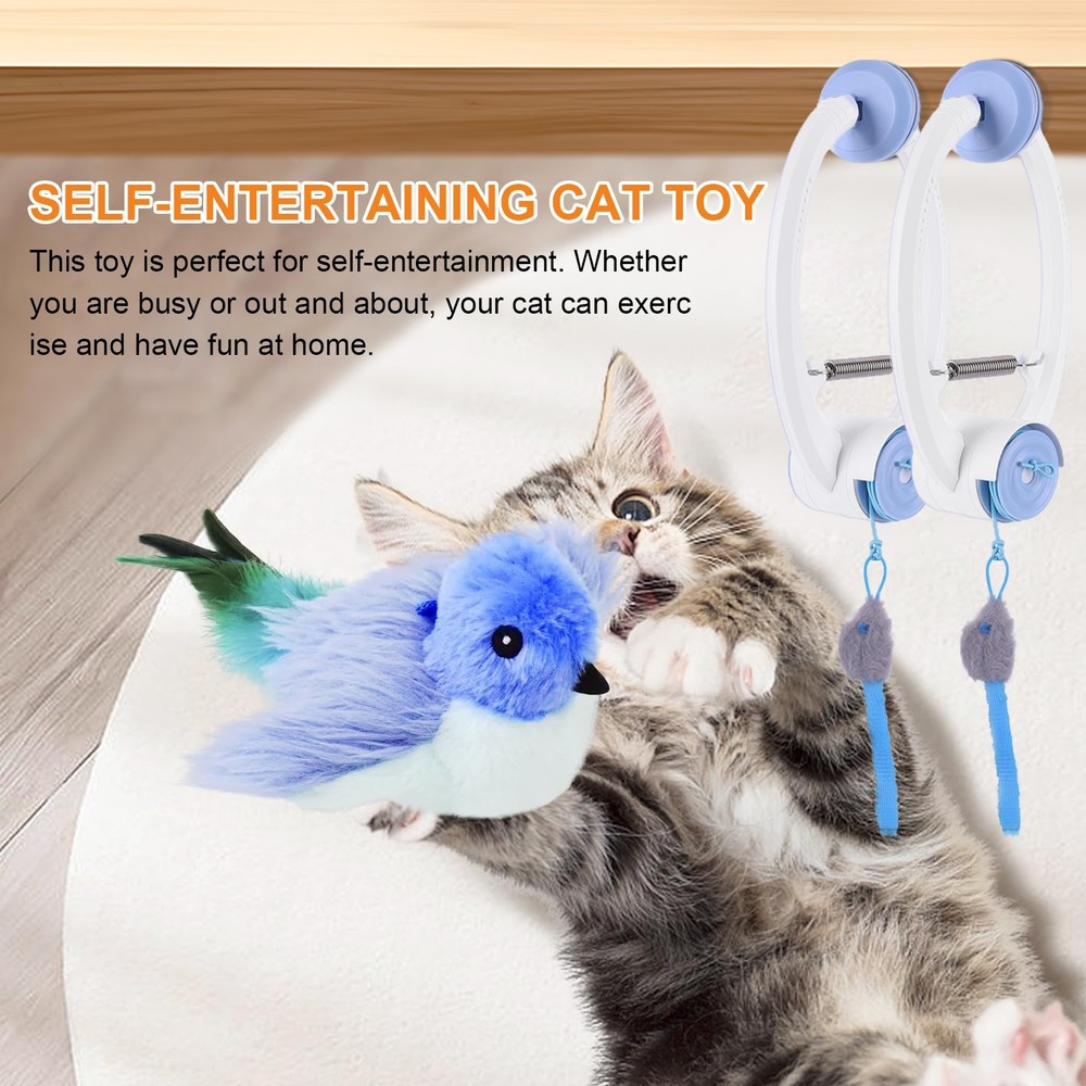 Interactive Cat mouse Toys,Retractable Teaser Toy Hanging Interactive Toys US