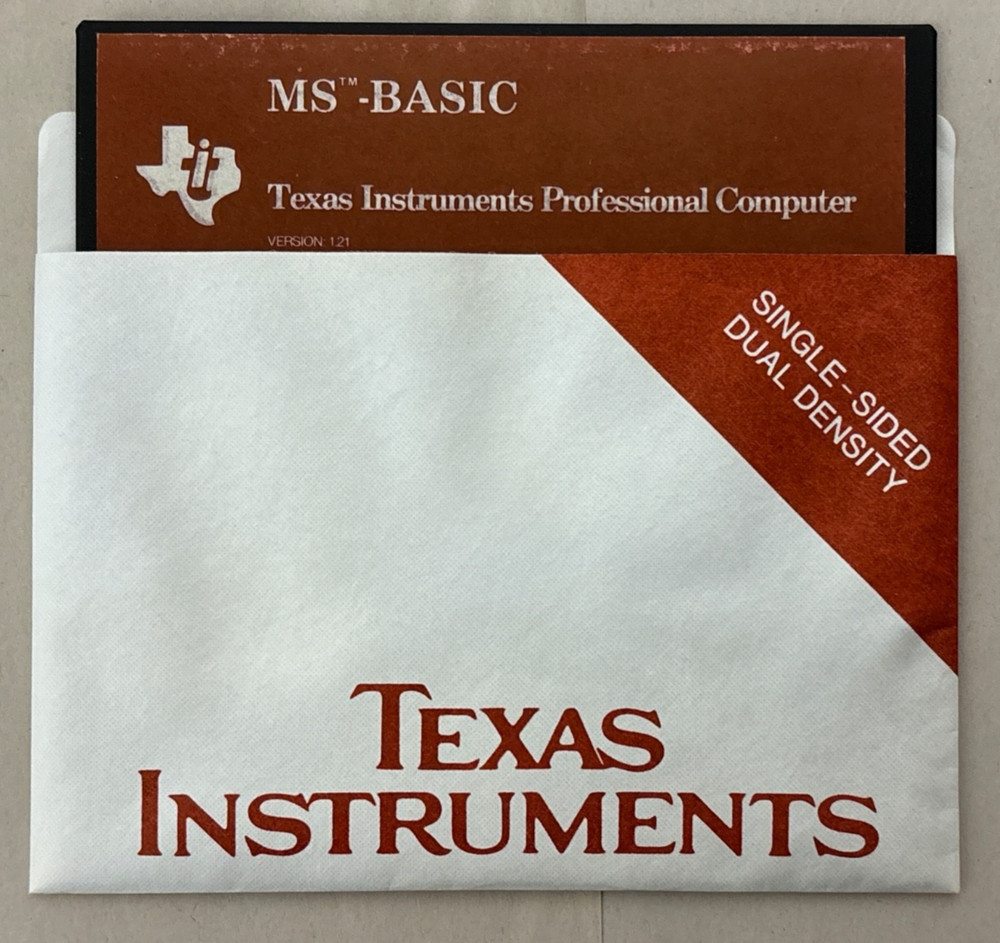 MS-BASIC Ver 1.21 Texas Instruments Software & Manual VTG 1983 Microsoft 5.25"