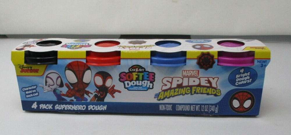 Cra-Z-Art Softee Dough Marvel Spidey and Friends 4 pack