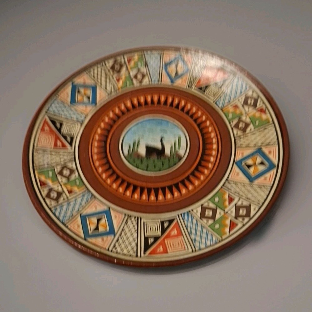 Hand Painted Peruvian Clay Plate