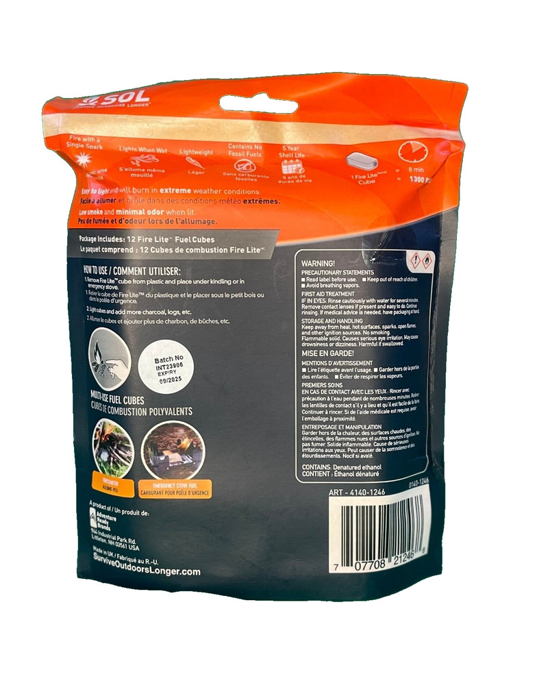 Sol Fire Lite Fuel Cubes - 12 Pieces