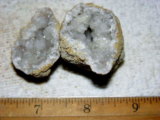 Geode pair opened with crystal centers 2 inch G48