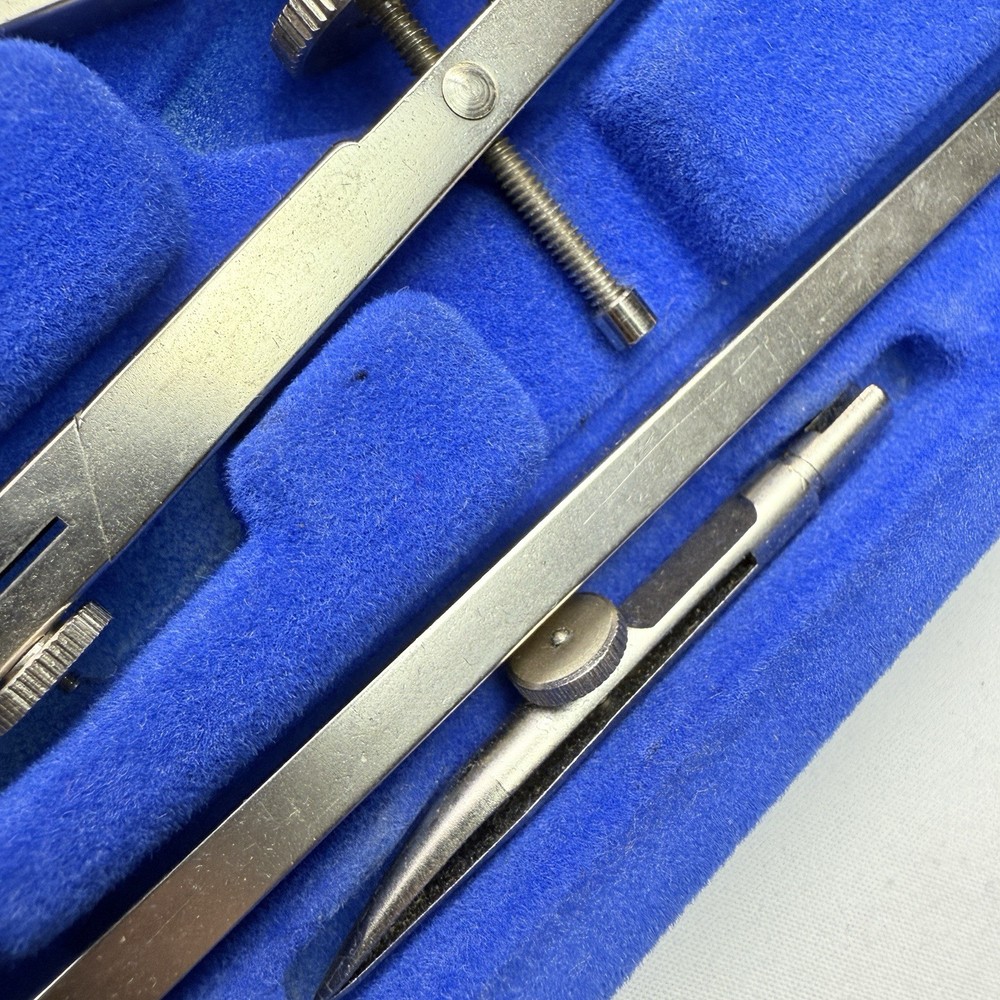 Charvoz 10-3313 Compass Drafting Instruments Set With Case Germany