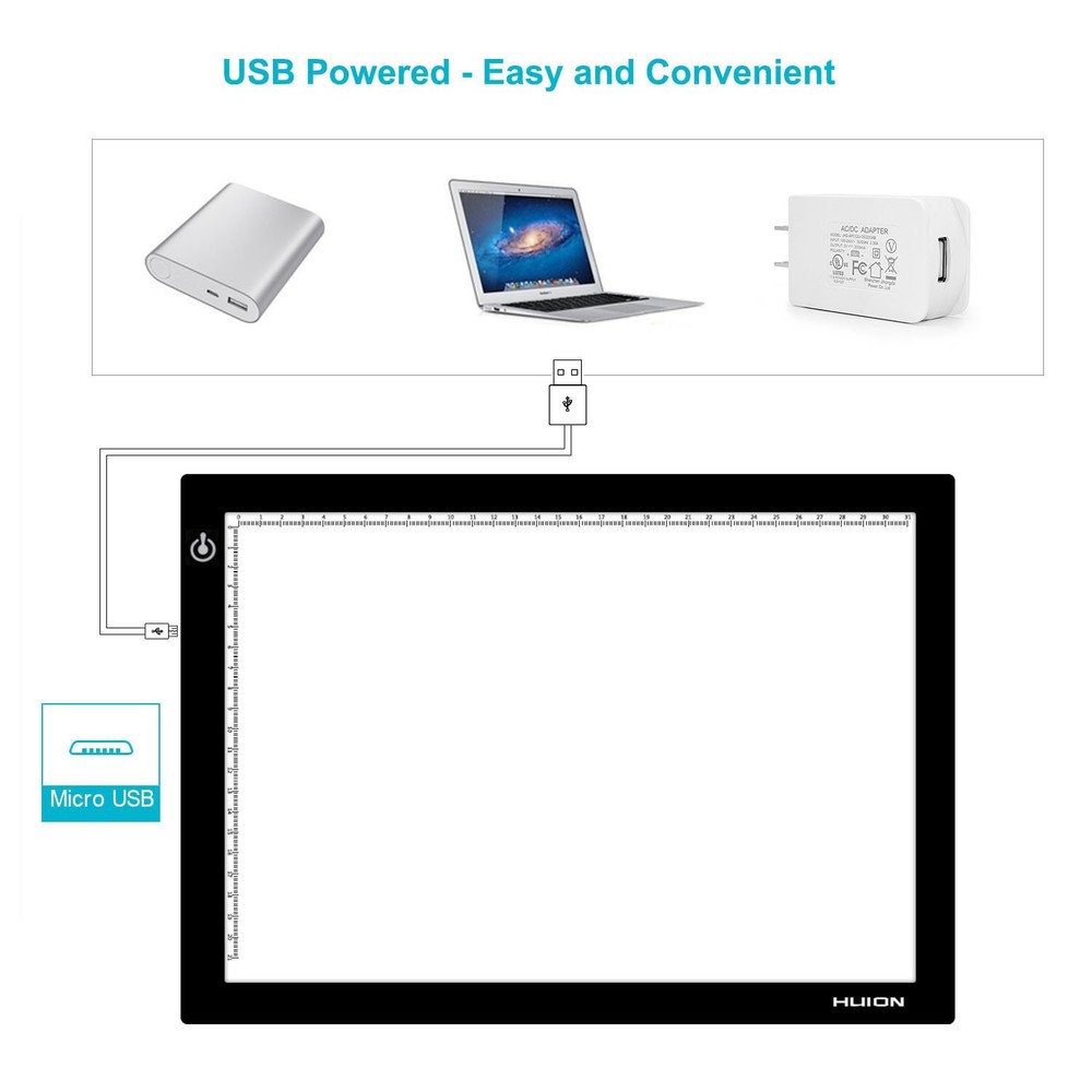 HUION L4S LED Light Box A4 Ultra-Thin USB Powered Adjustable L4S,