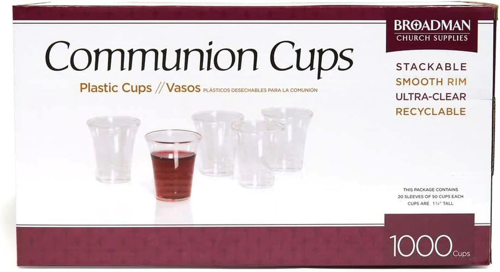 Plastic, Disposable, Recyclable Communion Cups, 1000 Count