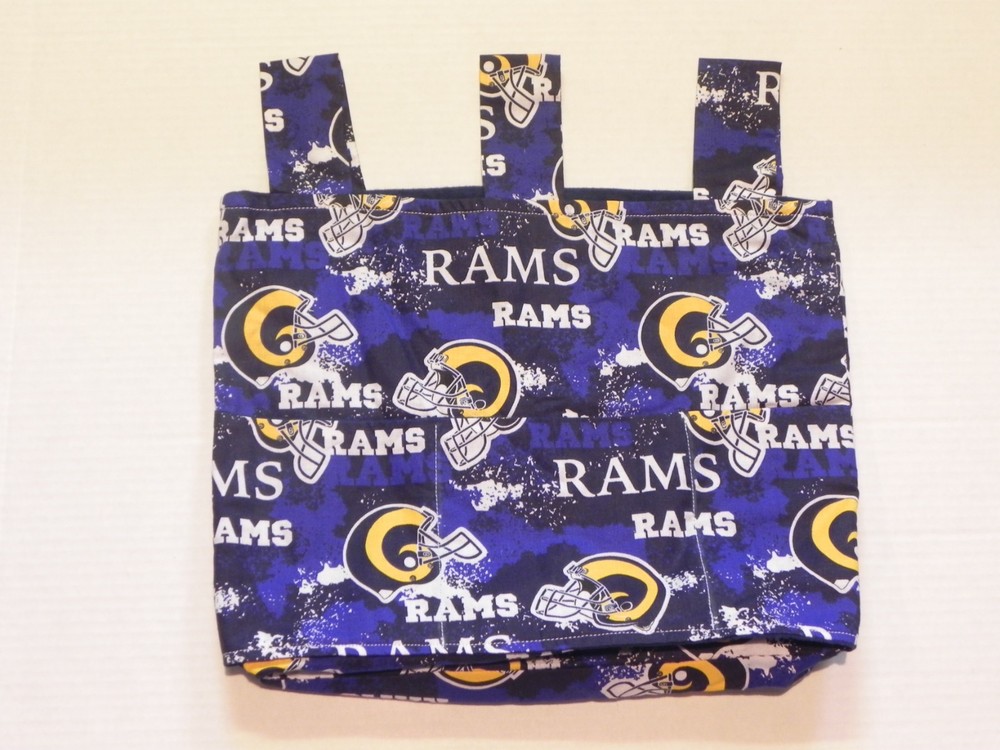 LOS ANGELES RAMS NFL Walker Storage Tote Bag. Handmade, 4 Pockets