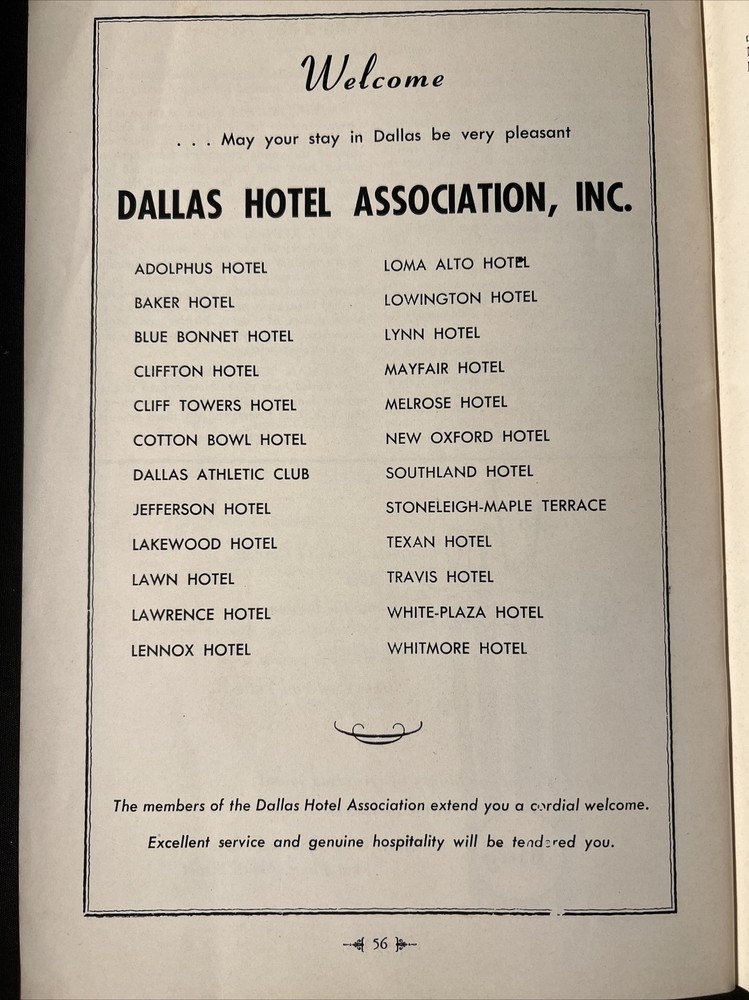 1952 DALLAS Texas Metropolitan OPERA Program Packed w Great ADS Advertising