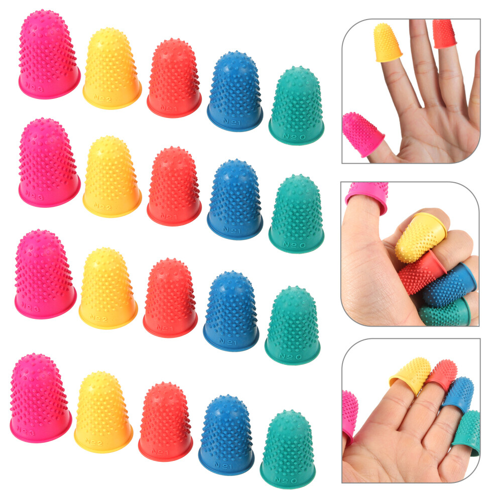 20 Pcs Multi Function Rubber Finger Protectors Non Slip Finger Cots for Home Use