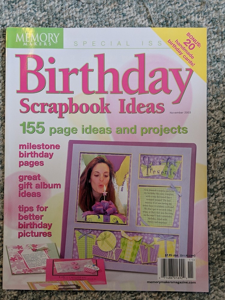 Memory Makers Special Issue Birthday Scrapbook Ideas November 2003 Pristine