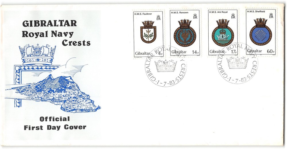 Gibraltar #449-452 FDC, 1983