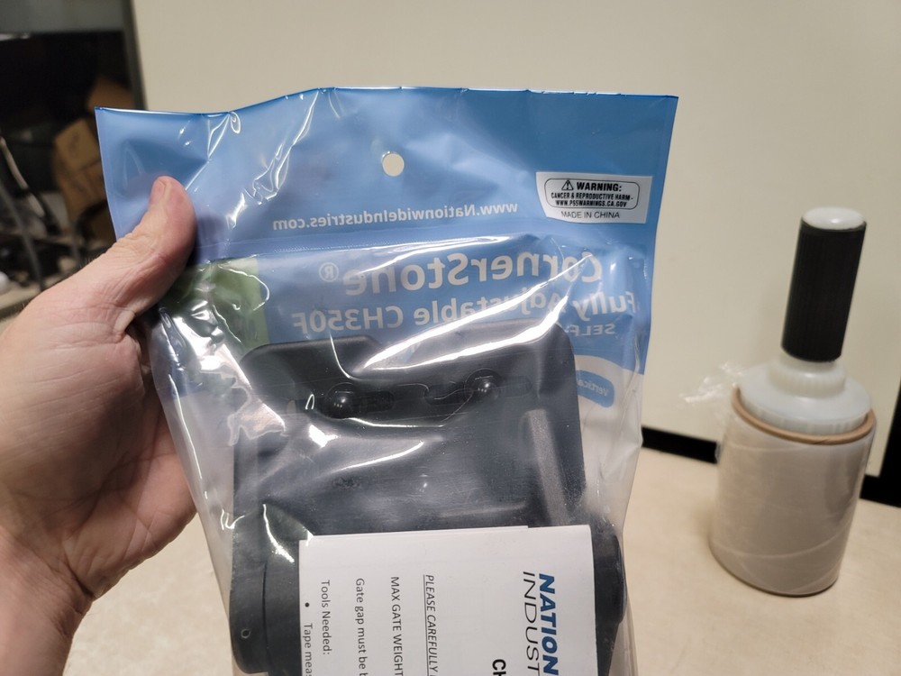 2 Pk Black Heavy Duty Nylon Polymer Self-Closing Multi-Adjustable Gate Hinges