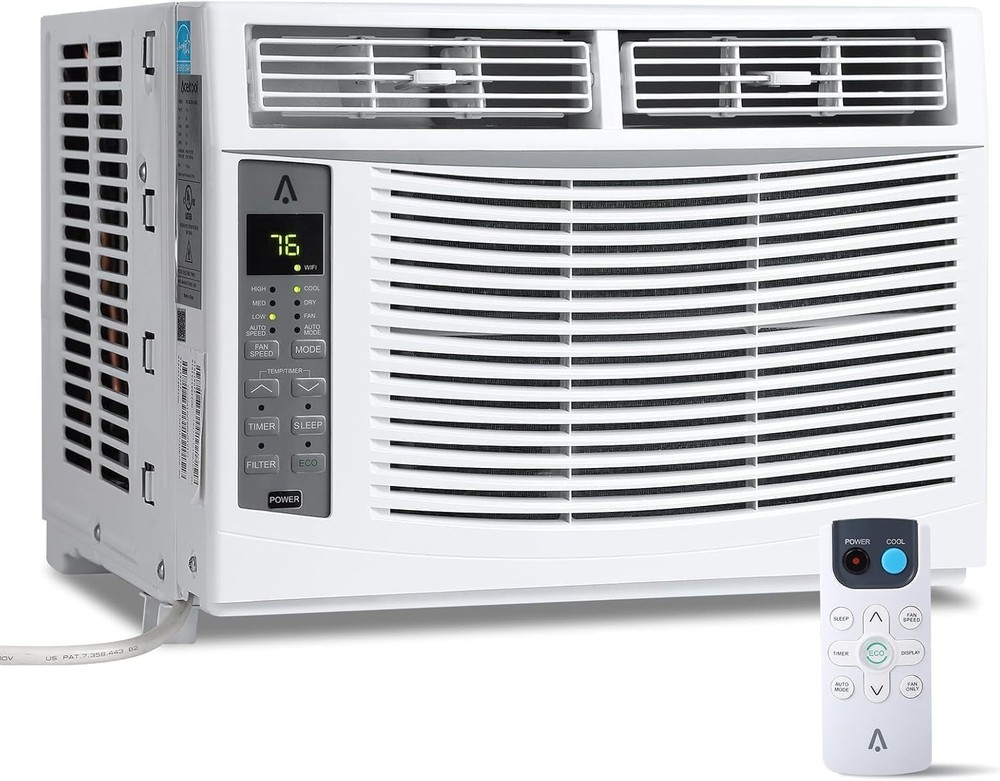 6000 BTU Window AC Smart 115V Fast Cooling Energy Saving Dehumidify Function