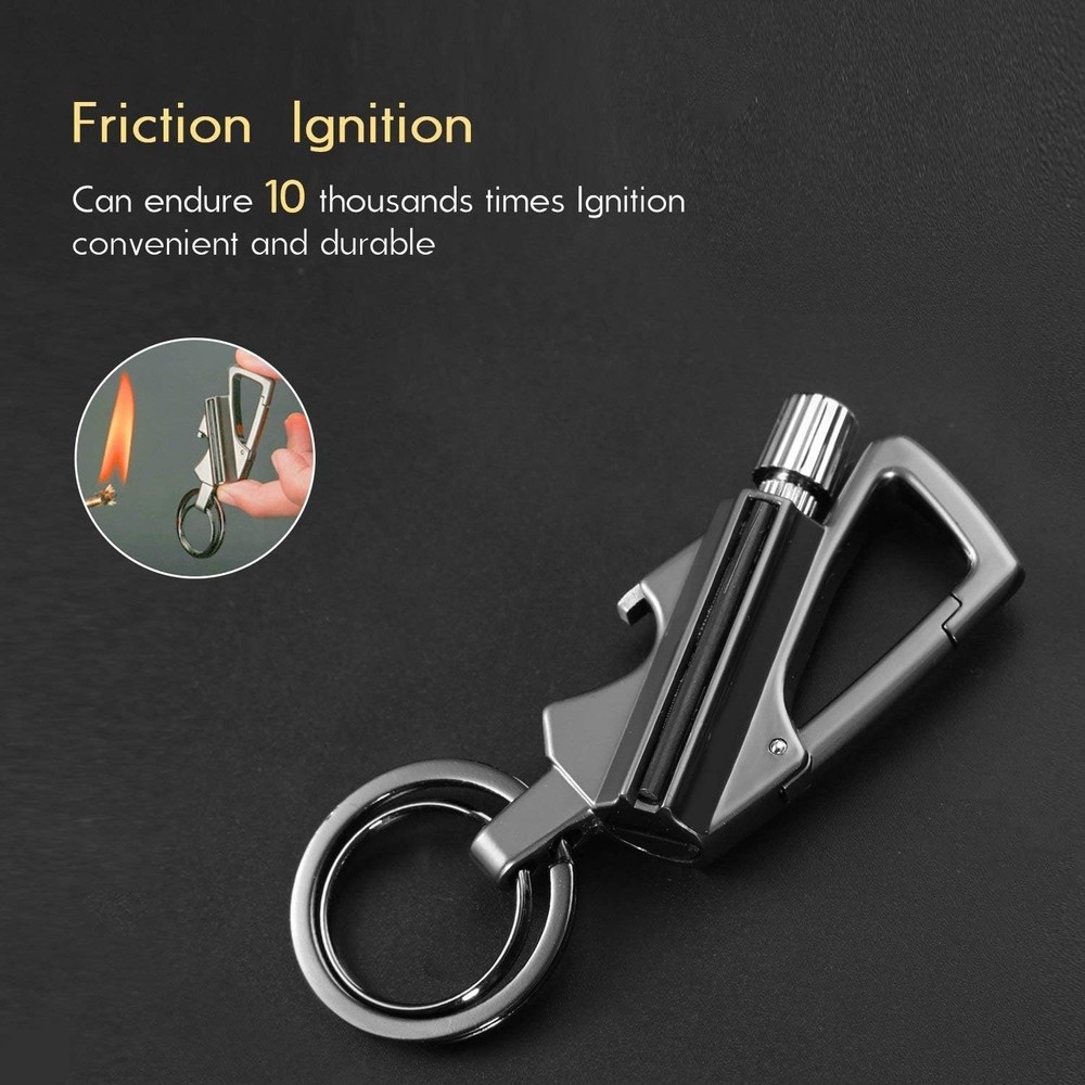 Permanent Match, Flint Fire Starter Never Ending Match Keychain Lighter with ...