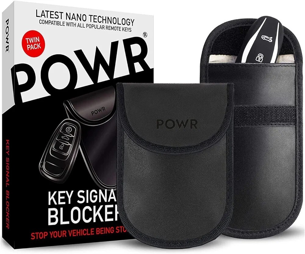 2 Pack Car Key Signal Blocker Pouch RFID Blocking Faraday Case Protector Keys