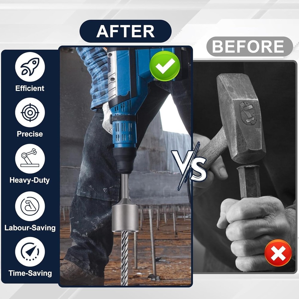 Industrial T-Post Driver for SDS Max Hammers