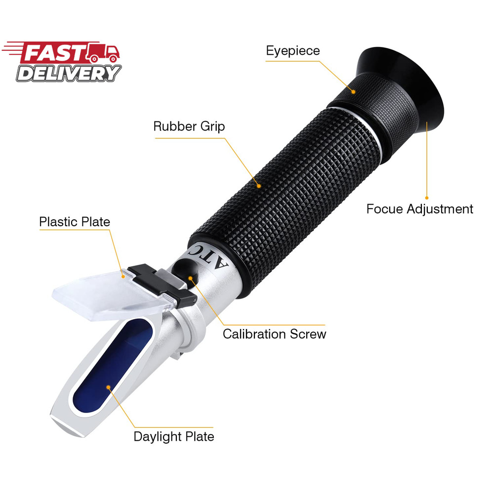 Optics Alcohol Refractometer Automatic Temperature Compensation Alcohol Meter 0~