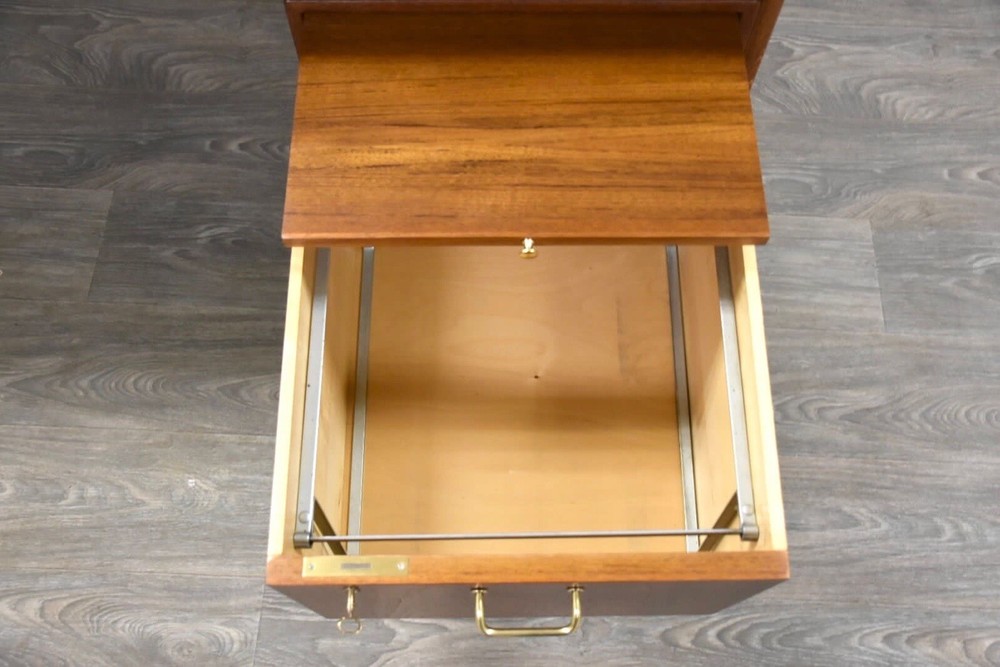 Danish Mid Century Modern Teak and Brass Desk