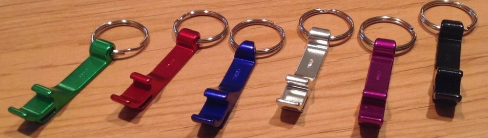 KEY CHAIN - BOTTLE OPENER/CAN OPENER - Multiple COLORS