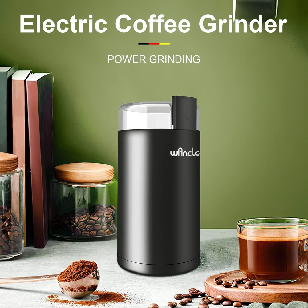 Effortless Electric Coffee Grinder & Spice Mill - One-Touch Operation, Black